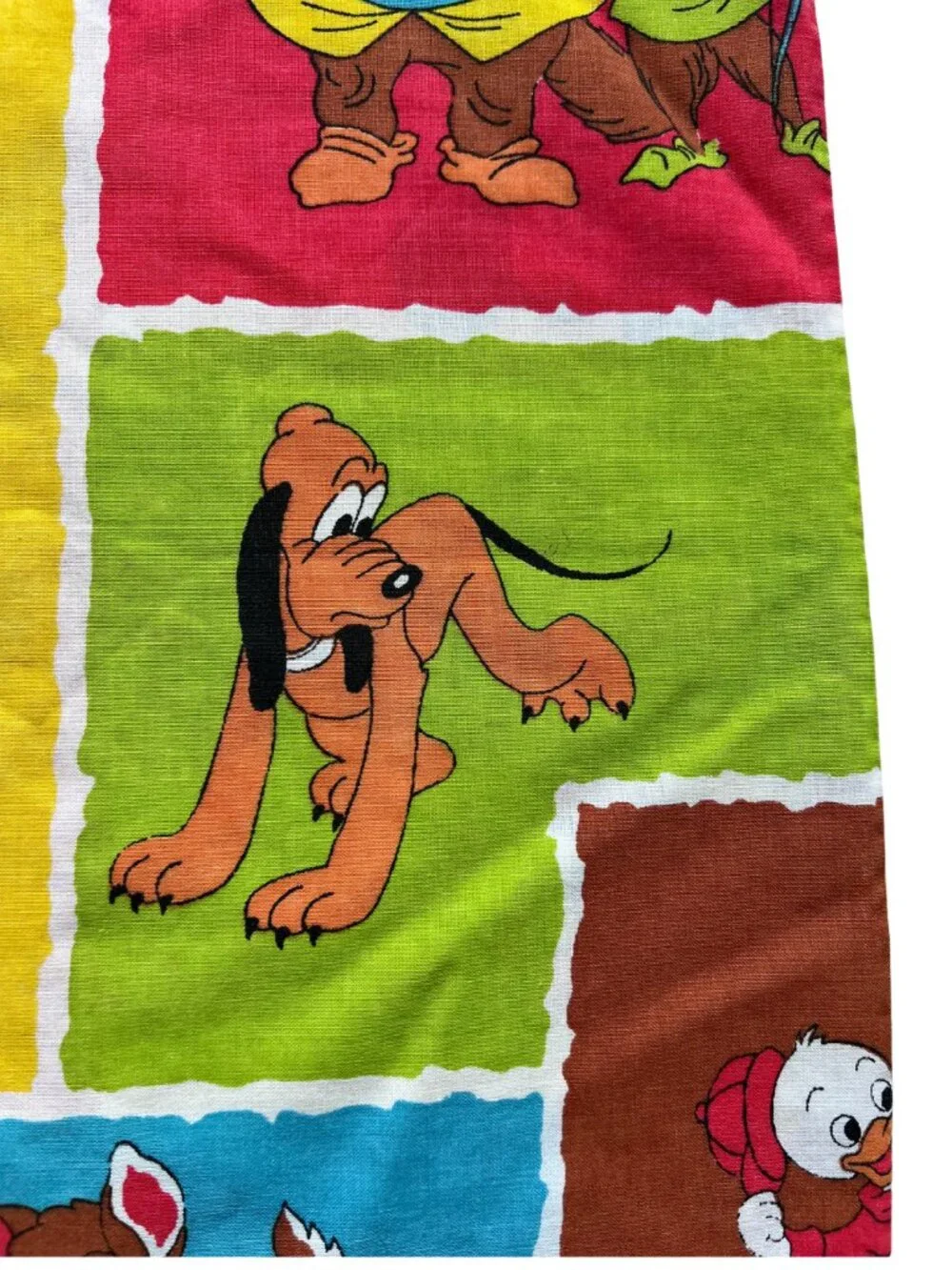 Vintage Disney Pillowcase featuring Alice, Robin Hood, Mickey, Donald, Bambi, Ch